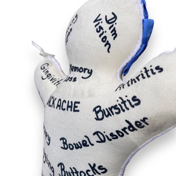 Humorous Vintage Woman Acupuncture Feminine Aging Blue Haired Cloth Voodoo Doll - Picture 9 of 14